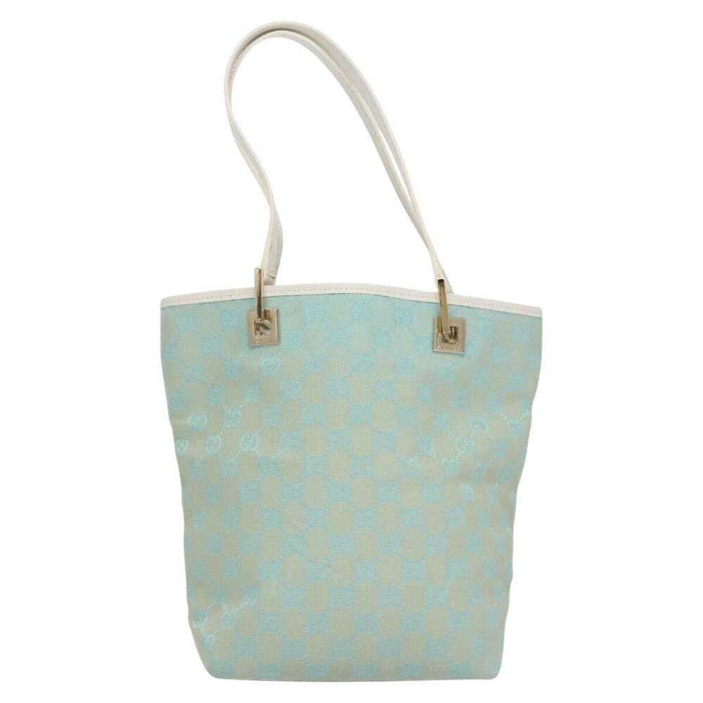 Gucci Vintage Bucket Shopping Tote GG Canvas and leather Small